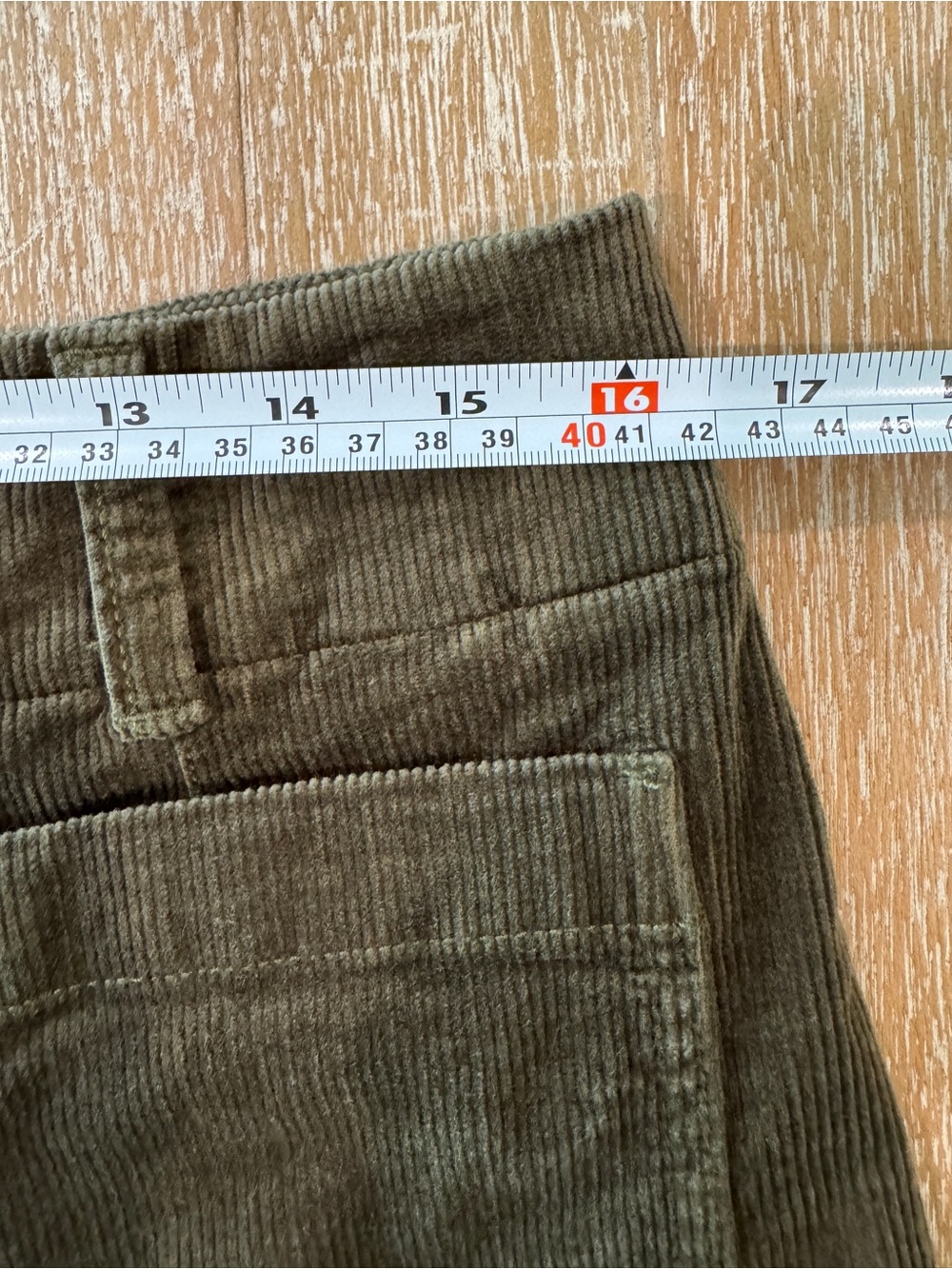 Maeve The Colette Wide Leg High Rise Cropped Corduroy Pants Olive Size 31 - Picture 6 of 9
